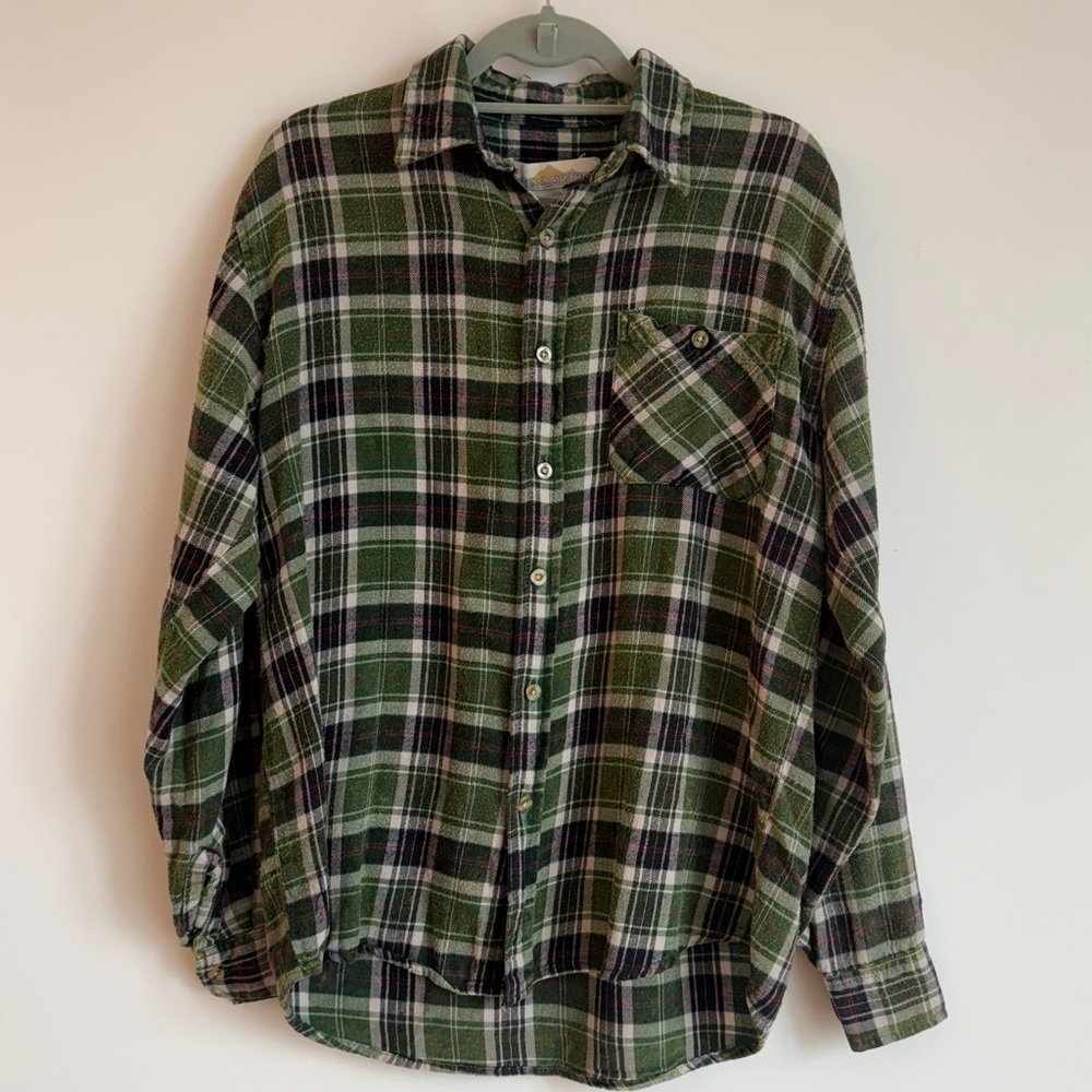Green flannel shirt